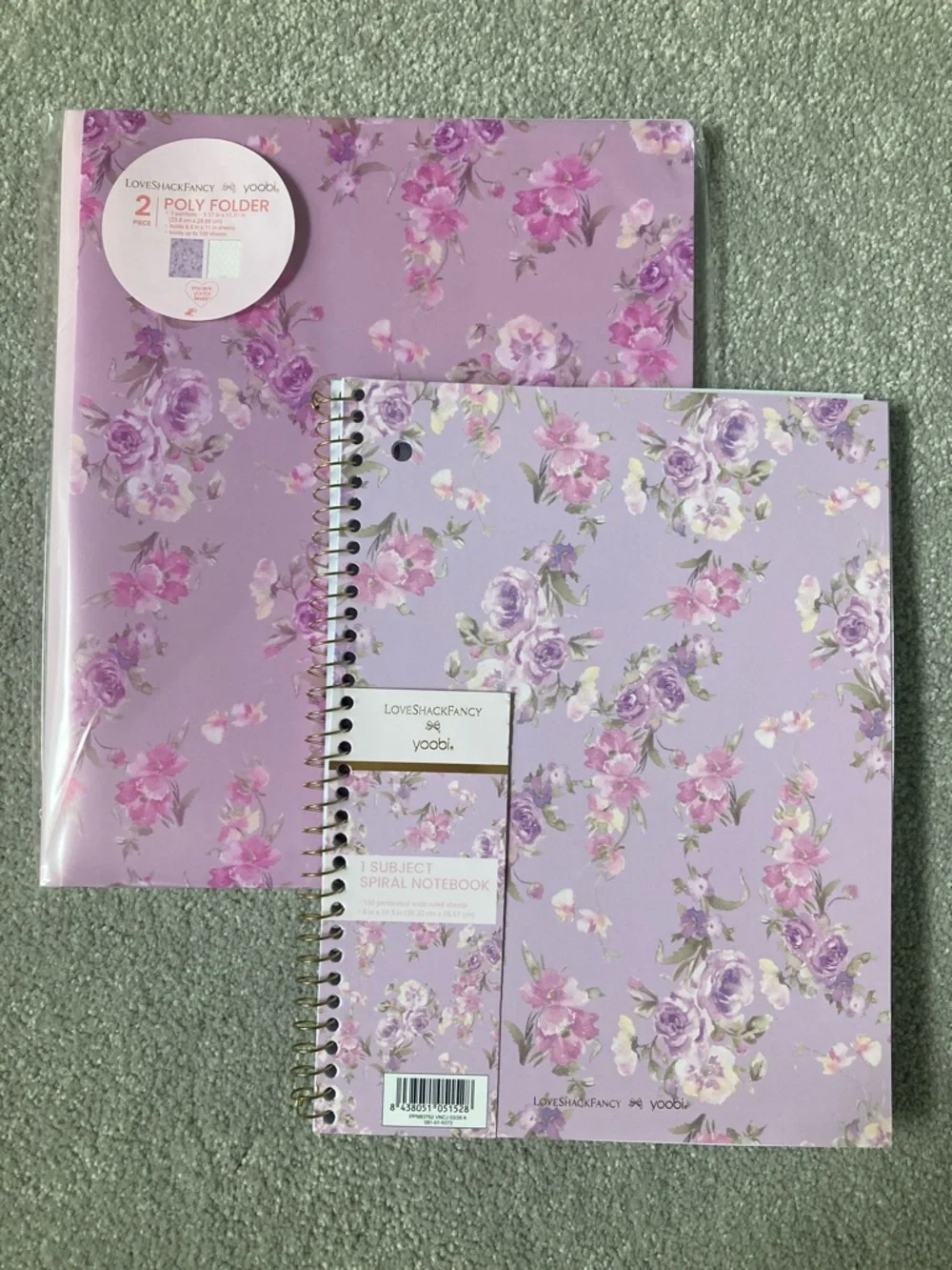 IN-HAND | LoveShackFancy x Target Yoobi Spiral Notebook & Set of 2 Poly Folders